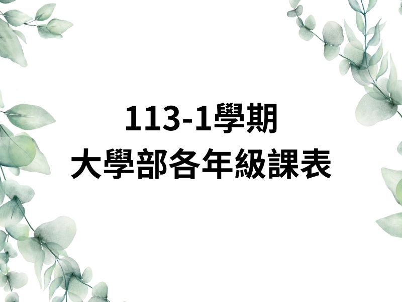 大學部113-1學期課表